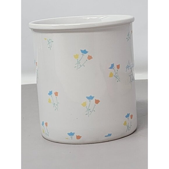 Vintage 1983 Hallmark Mug Mates‎ Ceramic Cup With Floral Print Happy Today - Picture 2 of 9
